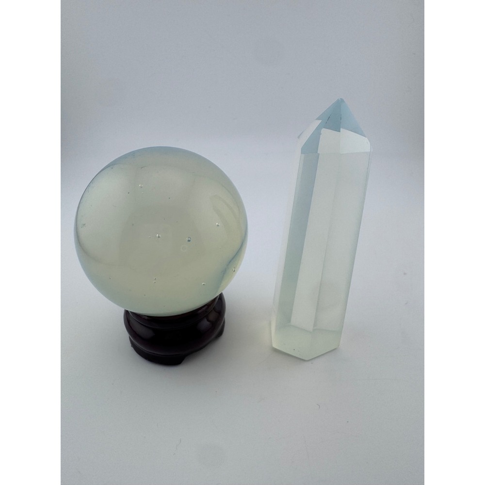 Opalite Crystal Sphere and Tower Point Set Bundle